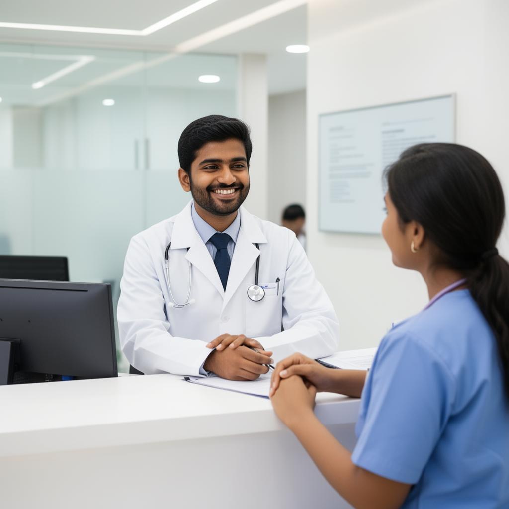 Clean medical clinic reception
