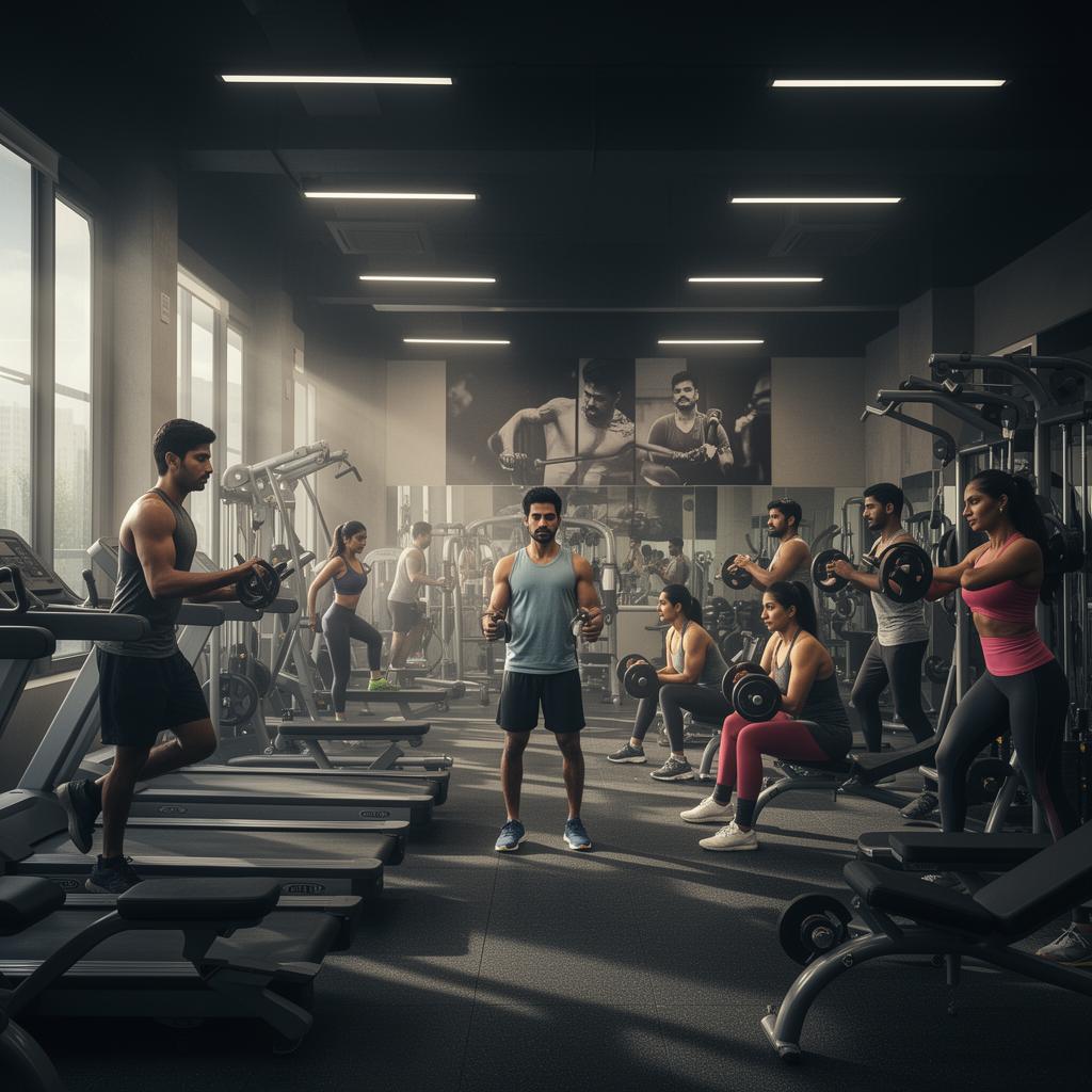 Modern gym with fitness equipment