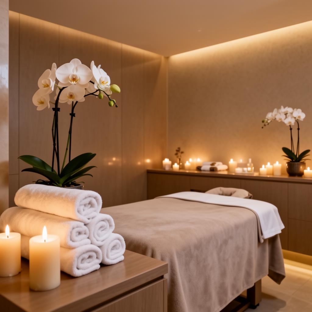 Relaxing spa treatment room